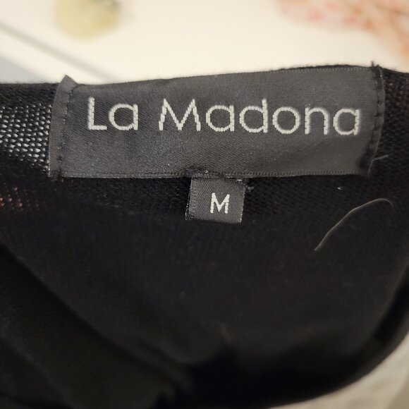 Vintage Soft La Madona Houndstooth Cardigan with Buttons and Side Pockets - Picture 2 of 5